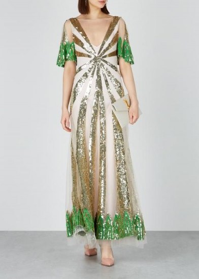 TEMPERLEY Sycamore sequinned tulle gown ~ luxe event wear - flipped