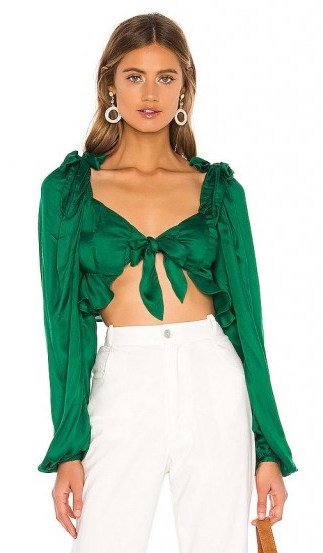 Tularosa Bristol Top in Kelly Green | cropped prairie tops - flipped