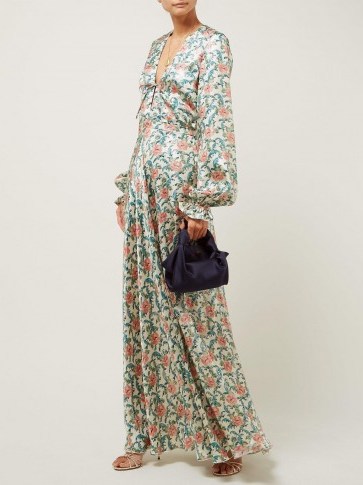 RAQUEL DINIZ Valentina floral-print silk maxi dress / romantic florals - flipped