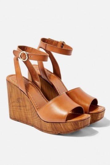 Topshop WANDER Tan Wedges | brown wedged heels - flipped