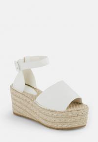MISSGUIDED white flatform espadrille sandals ~ summer flatforms