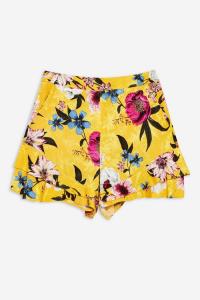 Topshop Yellow Floral Shorts | sunny flounce hem short