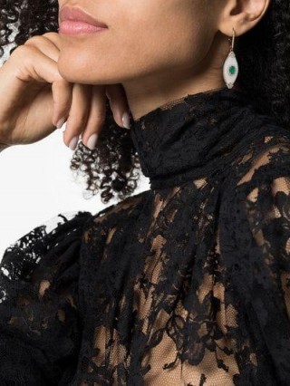 Yvonne Léon 18K Gold Emerald And Diamond Eye Earring / stunning single earrings
