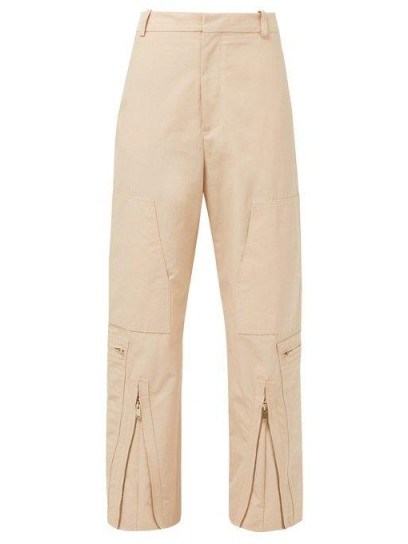STELLA MCCARTNEY Zip-front cotton-blend trousers in pink - flipped