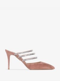 Aquazzura Donata 85mm Crystal-Embellished Mules – glamorous heels