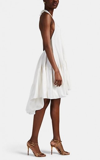 AZEEZA Winston Silk Halter Dress ~ luxe white halterneck dresses