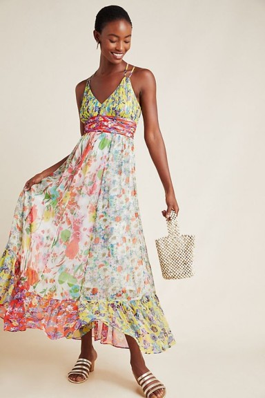 ANTHROPOLOGIE Malibu Floral Maxi Dress