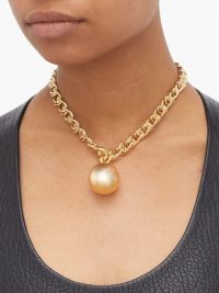 BOTTEGA VENETA Ball 18-karat gold-plated necklace ~ chunky jewellery