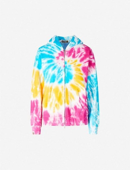 BAPE Tie-dye shark cotton hoody / multicoloured hoodies - flipped
