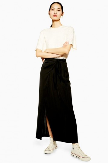 TOPSHOP Black Wrap Skirt By Boutique