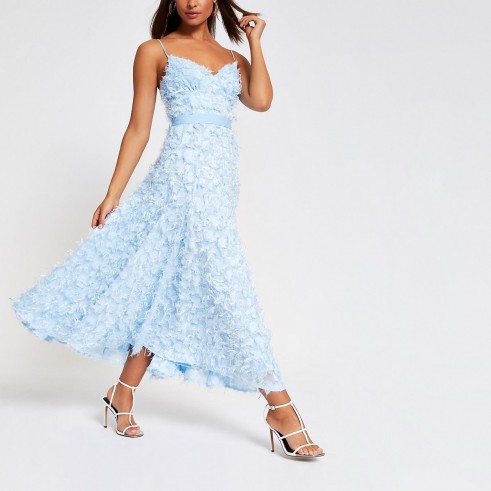River Island Blue textured maxi dress | summer fit and flare