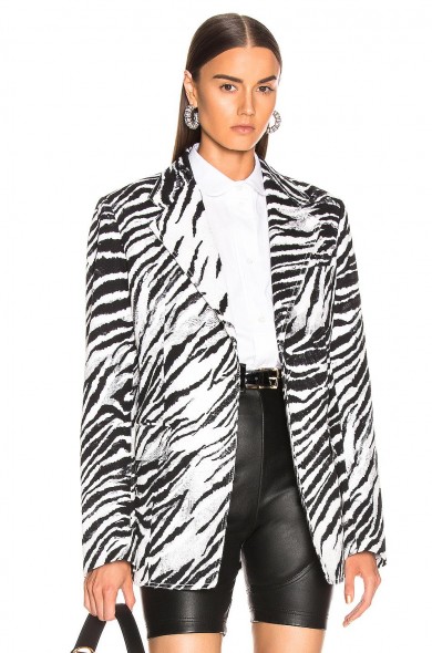 BROGNANO Zebra Blazer Black & White / monochrome animal stripes