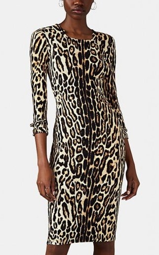 BURBERRY Leopard-Print Jersey Dress ~ animal printed clothing - flipped