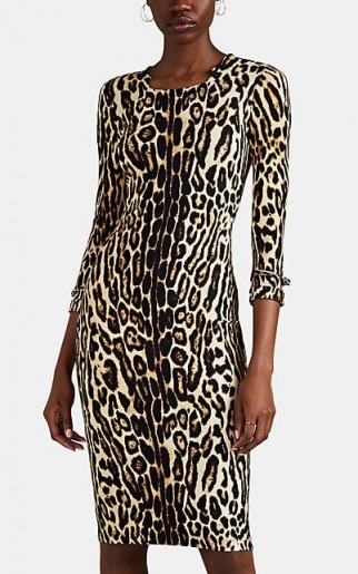 BURBERRY Leopard-Print Jersey Dress ~ animal printed clothing