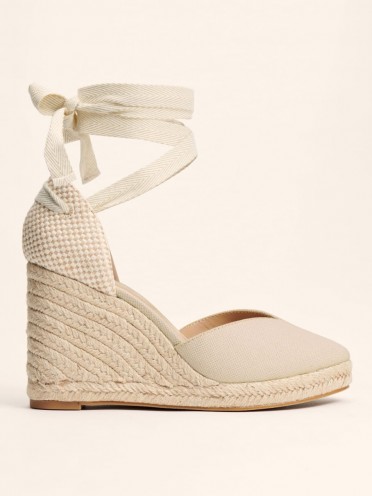 Reformation Camille Espadrille in Natural | wedged ankle wrap espadrilles