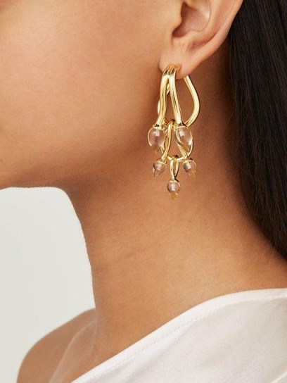 RYAN STORER Chain of Tears 14kt gold-plated three tiered earrings ~ cascading statement drops - flipped