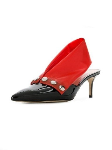 CHRISTOPHER KANE black and red latex sling back - flipped