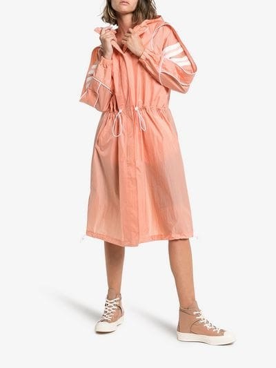 Converse X Feng Chen Wang Hooded Windbreaker in Pink – sporty waterproof coat - flipped