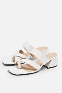 Topshop DARCY White Toe Loop Sandals | summer block heels