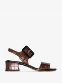 Dries Van Noten Brown 45 Buckled Croc Leather Sandals