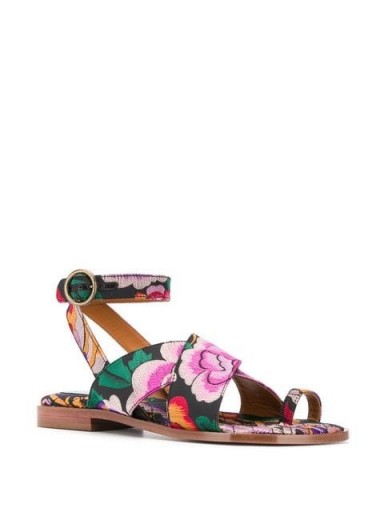 ETRO floral ankle strap sandals