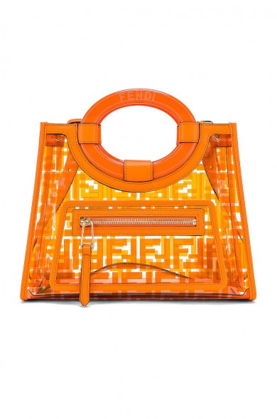 FENDI Mini Runaway Shopping Logo Tote Orange / bright PVC designer handbag