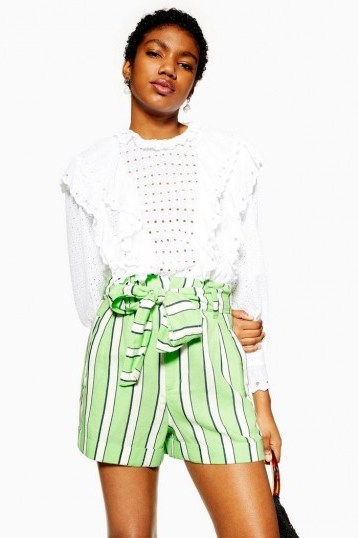 Topshop Green Stripe Shorts | summer fashion - flipped