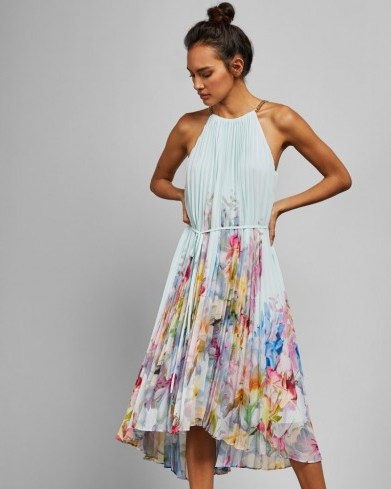 TED BAKER FLORICA Hanging Gardens pleated midi dress mint - flipped