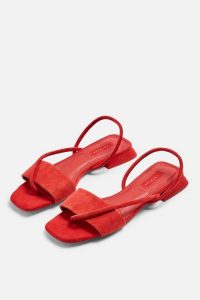 Topshop HESTER Red Sandals | strappy slingback flats