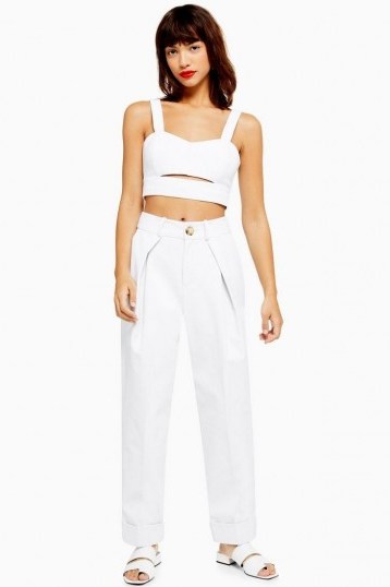 Topshop Ivory Ovoid Trousers | chic summer pants - flipped