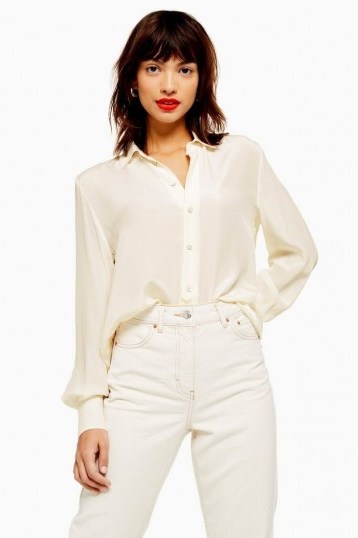 Topshop Ivory Silk Shirt | wardrobe essentials - flipped