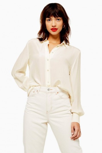 Topshop Ivory Silk Shirt | wardrobe essentials