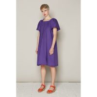 Jackie Dress Purple by Bo Carter on Wolf & Badger – contemporary styling and beautiful colours of this trapeze dress make it a stunning addition to any wardrobe – dress is pleated just below the neckline, and the pleats soften beautifully as they drop towards the hemline