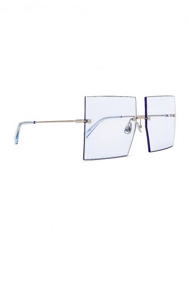 JACQUEMUS Riviera Sunglasses Light Blue / square frameless eyewear - flipped