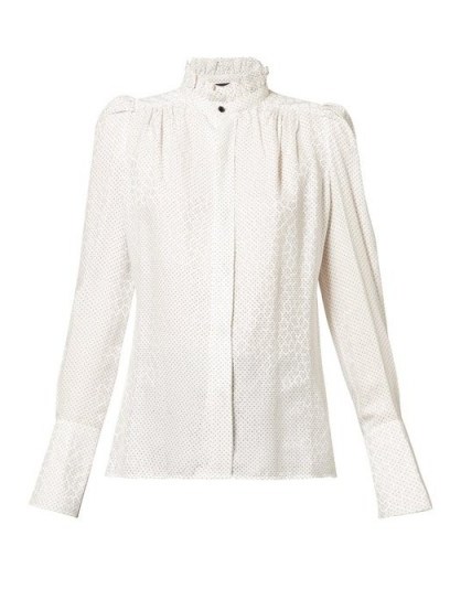 ISABEL MARANT Lamia silk-blend blouse ~ elegant white blouses - flipped