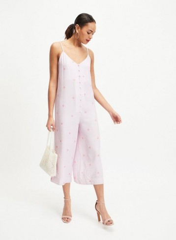 MISS SELFRIDGE Lilac Spot Romper Jumpsuit – strappy summer fashion
