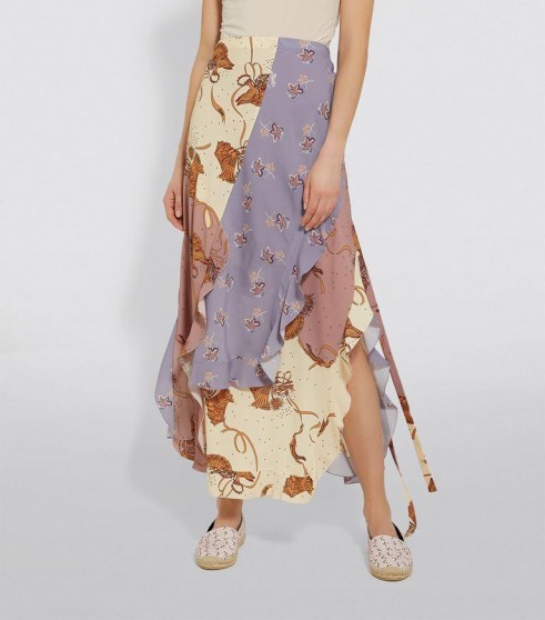 Loewe x Paula’s Ibiza Printed Wrap Skirt | ruffled handkerchief hem skirts