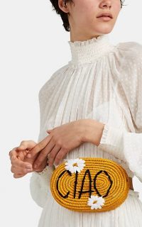 MANA “CIAO” Raffia Belt Bag ~ cute little fanny pack ~ yellow summer bum bags