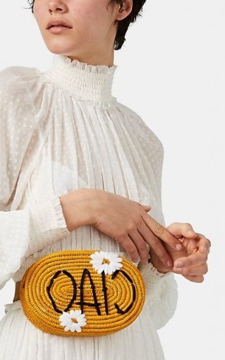 MANA “CIAO” Raffia Belt Bag ~ cute little fanny pack ~ yellow summer bum bags - flipped