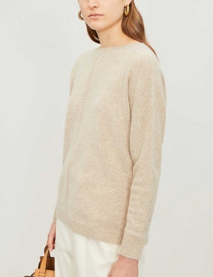 Womens Knitwear MAX MARA Masque fine-knit cashmere jumper beige – casual luxe - flipped