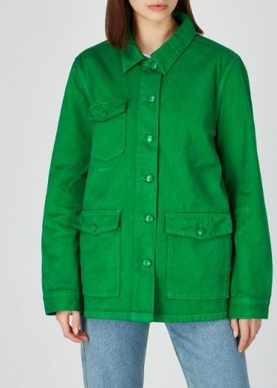 MC OVERALLS Green denim jacket ~ utility style clothing - flipped
