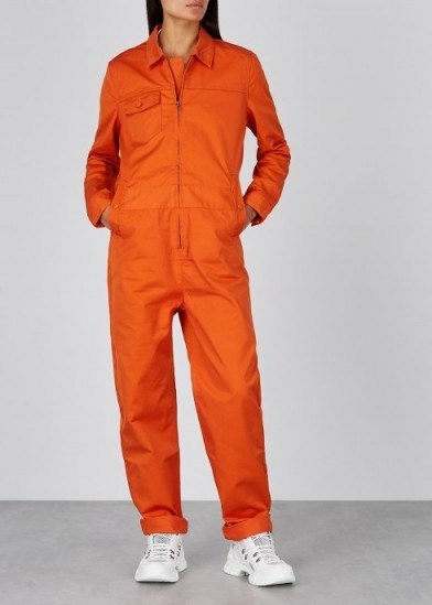 MC OVERALLS Orange twill overalls - flipped