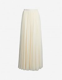NEEDLE AND THREAD Dotted high-waisted tulle maxi-skirt champagne
