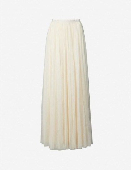 NEEDLE AND THREAD Dotted high-waisted tulle maxi-skirt champagne - flipped