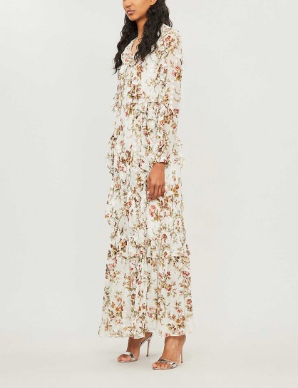 NEEDLE AND THREAD Garland Petal floral-print chiffon gown