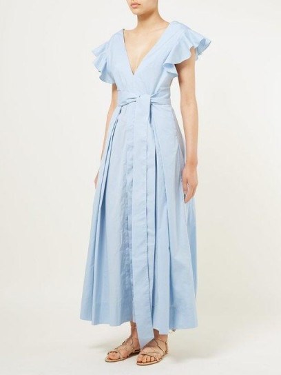KALITA New Poet by the Sea ruffled blue cotton dress ~ vacation dresses - flipped