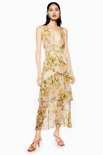 TOPSHOP Pleat Tiered Midaxi Dress / summer event dresses - flipped