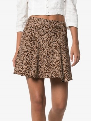 Reformation Flounce Leopard Print Mini Skirt ~ brown animal prints