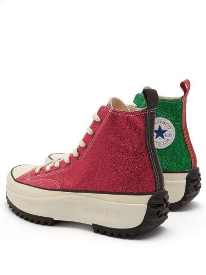 CONVERSE X JW ANDERSON Run Star Hike glitter trainers ~ chunky multicoloured sneakers - flipped