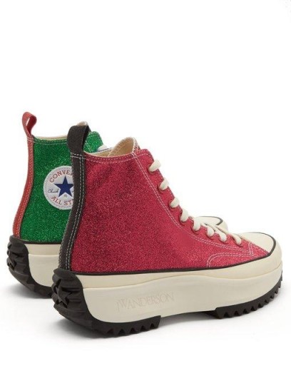 CONVERSE X JW ANDERSON Run Star Hike glitter trainers ~ chunky multicoloured sneakers